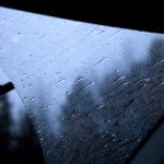 a window with rain drops on it